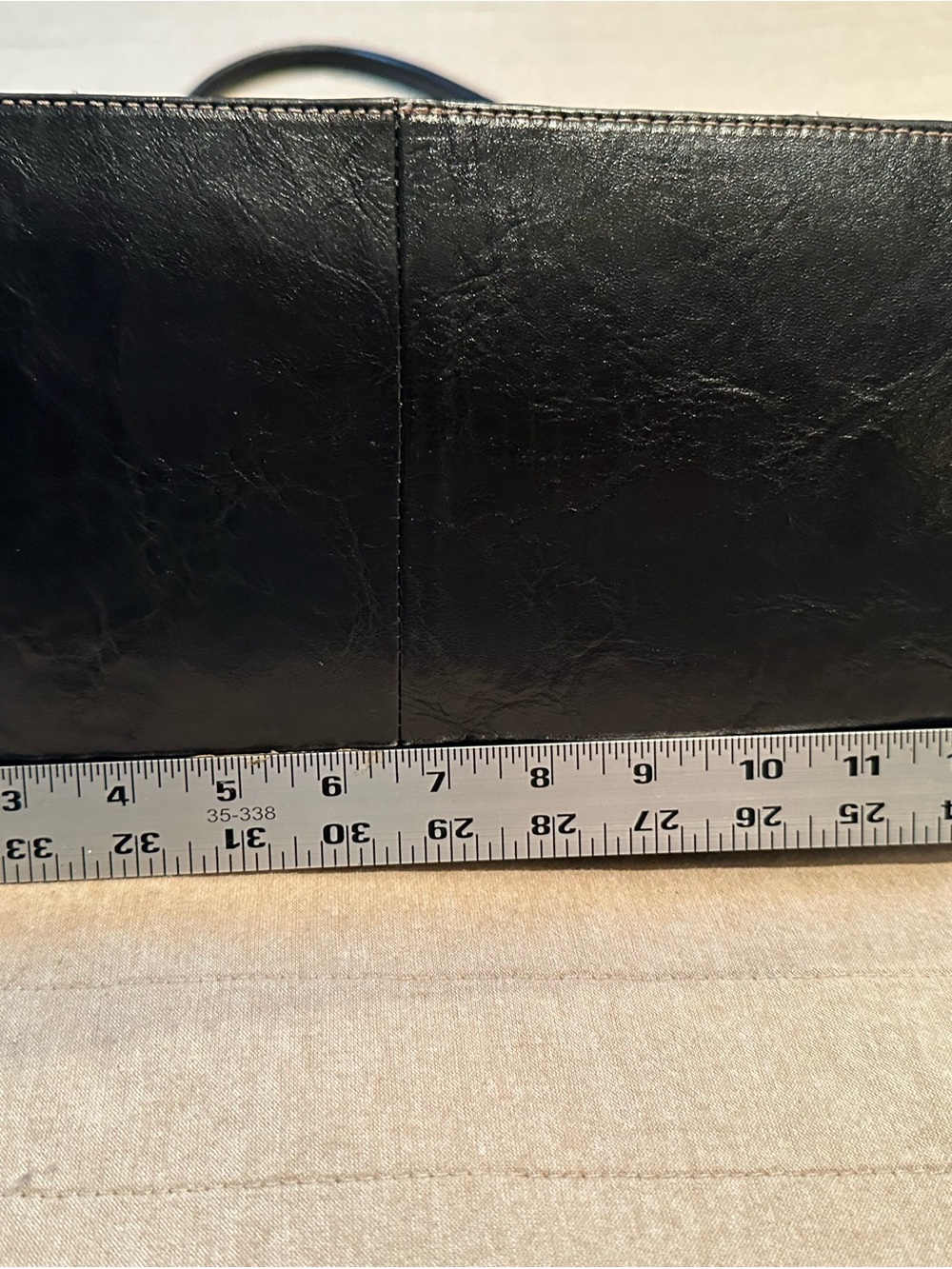 Etienne Aigner Black Leather Tote with Contrast Stitching - Picture 11 of 13